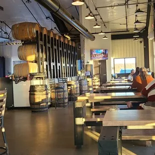 Some of the seating inside