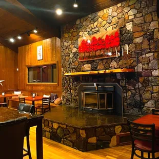 Omnivores Inside Tables Near The Fireplace