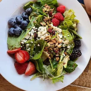 Organic Mixed Green Salad w/House made Balsamic Dressing, Fresh Berries, Blue Cheese.