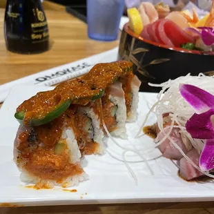 spicy albacore sashimi roll