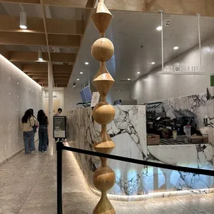 Inside hall that leads to where to order