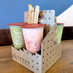 Strawberry Yakult and Omomo Matcha