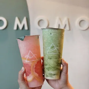Grapefruit smash and OMOMO matcha