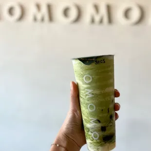 5/1/2022 Omomo Matcha 30% sugar with coffee jelly