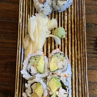 California roll and Alaskan roll