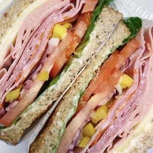 a cut in half sandwich