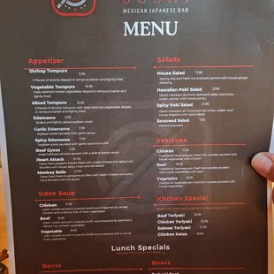 Menu (front side)