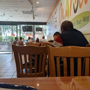 Picture taken from last table at the back of the restaurant.  There about 6 tables to sit at, but a bunch more outside if it isn't raining.