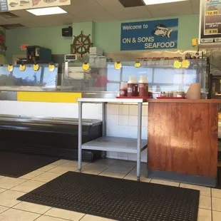When I came in, as they opened, they were cleaning the place, adding fresh ice &amp; there is no fishy smell!