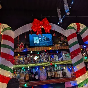  candy canes and christmas lights