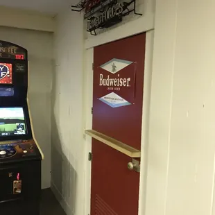 an arcade machine and a beer machine