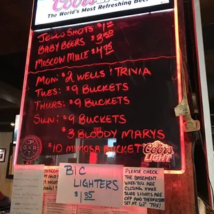 a menu for a restaurant