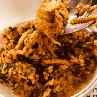 Served kimchi fried rice