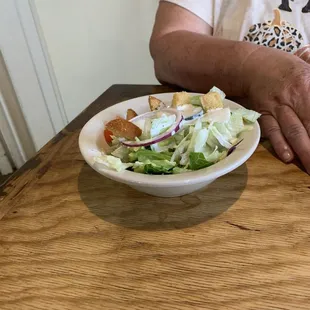 My wife salad with housemaid croutons.