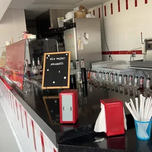 the counter of a diner