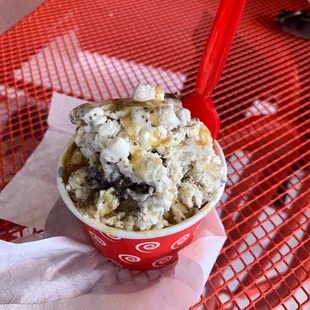 Custom Sundae  with Brownies, Pecans, Graham Crackers and Caramel