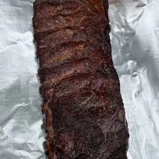 Smoked spare ribs smoked for 4 hours