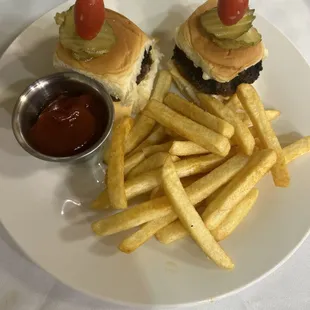 Sliders and fries