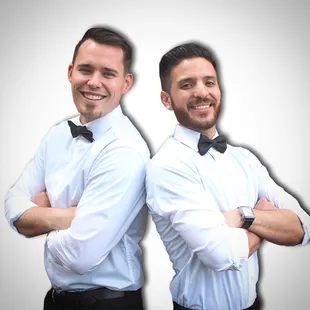 Mark (left) &amp; Josh (right) taking their first photo as a mobile bartending business!