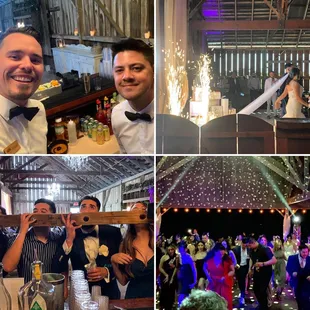 Joey and I rocking a wedding at the barn!