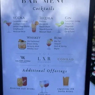 Custom Bar Menu they created!
