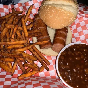 Sausage Sandwich w/ two sides