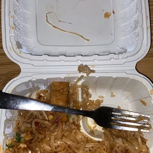 a fork sticking out of a container