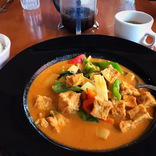 Red curry with tofu.