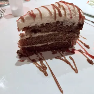 Carrot cake with cream cheese frosting. YUM!