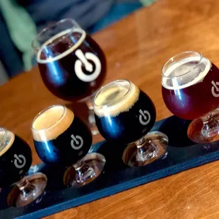 So many Game Of Thrones themed beers we had to get a flight!