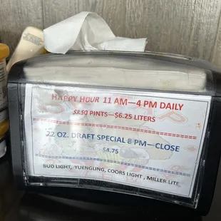 Unclean napkin holder