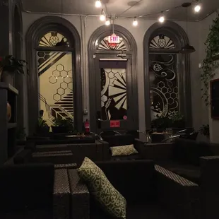 Back "beer garden" lounge. So comfy and cute!