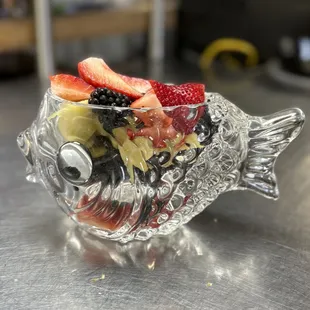Fresh Fruit Fish Bowls are plentiful