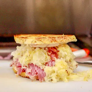 a half eaten sandwich
