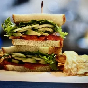 a sandwich and chips