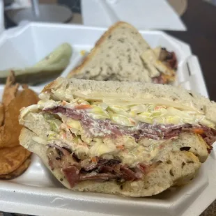 Corned beef and pastrami sky high very skimp on the meat