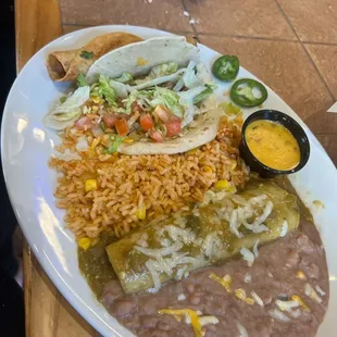 a plate of mexican food