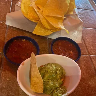 The guac was extra but the salsa is bottomless