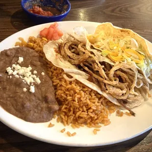 Brisket taco and Crunchy Ground Beef taco