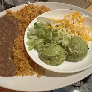 Rice, beans, and guacamole