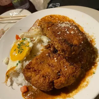 Menchi Katsu with tonkatsu sauce