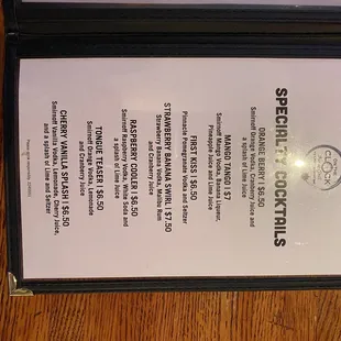 menu