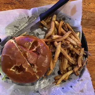 Burger with fries
