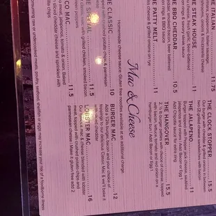 menu