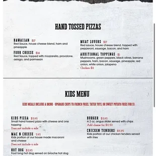 Food menu