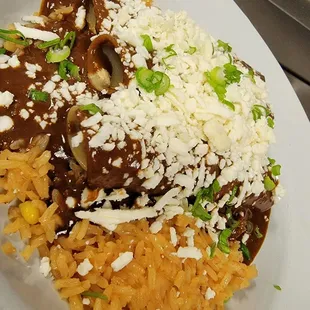 Enchiladas w/Mole Sauce