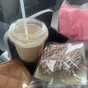 a cup of coffee and a donut