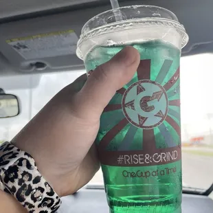 Blue raspberry with sugar free Red Bull!