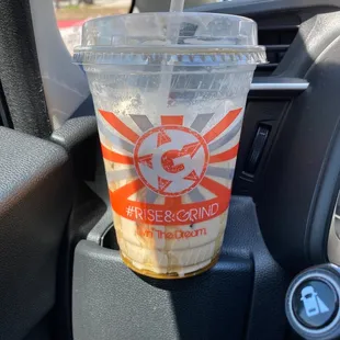 Halfway gone Cinnabomb, but you can see the honey drizzle inside! Very yummy!