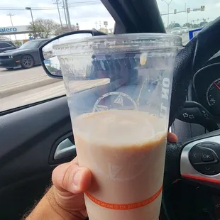 You get half a cup when you order no ice